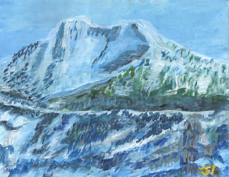 Acrylic on Cardstock 8.5 x 11in For Sale